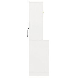 Btm Farmhouse Sideboard 120X40X188Cm, 4 Doors, Fluted Glass, Led And Drink Holders,white - thumbnail 9