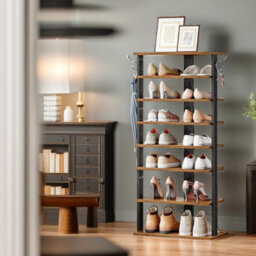 Rafaelo Mobilia 8 Tier Wide Shoe Rack Hallway Furniture - thumbnail 4