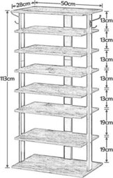 Rafaelo Mobilia 8 Tier Wide Shoe Rack Hallway Furniture - thumbnail 6