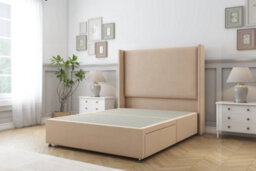 "Comfort Madrid Pebble Plush Divan Bed Set 2 Drawers Foot-End - 54"" Wingback 4' Small Double" - thumbnail 3