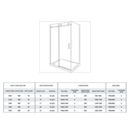 Homestylestore Black Reversible Corner Frameless Sliding Door Shower Enclosure With White Tray And Fast Flow Waste 1500 X 800mm - thumbnail 4