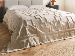 Beliani Blanket Chack Cotton 200 X 220 Cm Beige - thumbnail 2