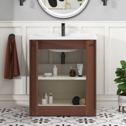 Royal Bathrooms Elmore 700mm Floor Standing 2 Door Bathroom Vanity Unit With Traditional Ceramic Basin Sink - Terracotta Clay - thumbnail 5