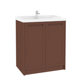 Royal Bathrooms Elmore 700mm Floor Standing 2 Door Bathroom Vanity Unit With Traditional Ceramic Basin Sink - Terracotta Clay - thumbnail 6