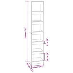 Berkfield Book Cabinet/room Divider Concrete Grey 40X30X198 Cm - thumbnail 7