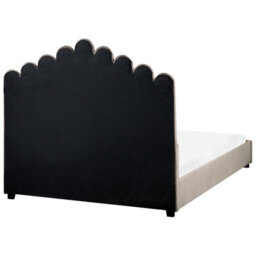 Beliani Bed Velvet Vincennes 140 X 200 Cm (Eu Double) Taupe - thumbnail 6