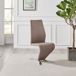 Furniturebox Uk 4 Seater Dining Set - Imperia White High Gloss Dining Table And Chairs - 4 Cappuccino Beige Willow Chairs - thumbnail 5
