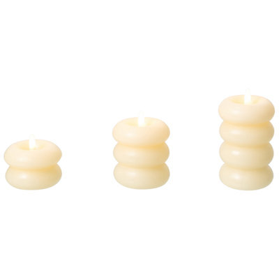 Beliani Set Of 3 Led Candles Eternis 5/8/11 Cm Off-White - image 1
