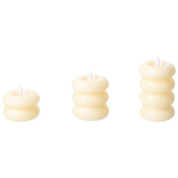 Beliani Set Of 3 Led Candles Eternis 5/8/11 Cm Off-White - thumbnail 4
