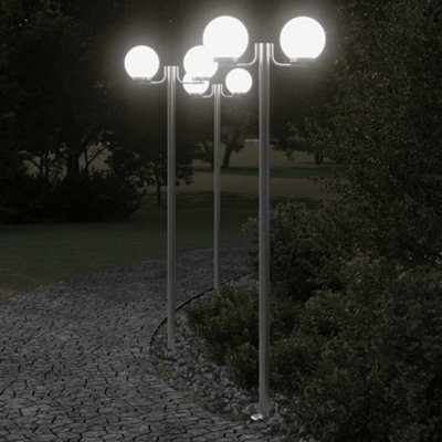 Outdoor Floor Lamps 3Pcs Silver 215 Cm Stainless Steel - image 1