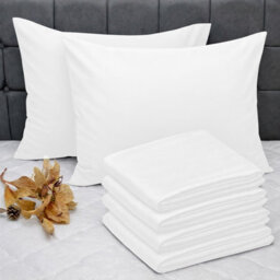 Aspire Homeware Bed Pillowcase 2 Pair -Soft Breathable Envelop Bedding White Pillow Covers, Plain Dyed Pillowcase Set, 50 X 75 Cm - thumbnail 8