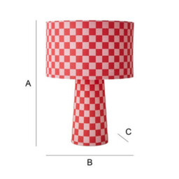Valuelights Pritchard Pink Checkerboard Drum Shade Full Fabric Table Lamp - thumbnail 8