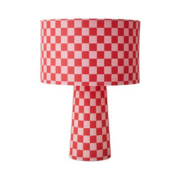 Valuelights Pritchard Pink Checkerboard Drum Shade Full Fabric Table Lamp - thumbnail 7