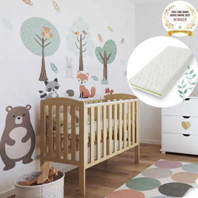VICULII Waffi Space Saver Cot Natural With Bamboo Mattress - image 1