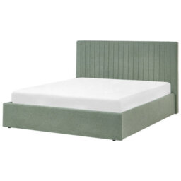 Beliani Ottoman Bed Vion Boucle Green 160 X 200 Cm (Eu King Size) - thumbnail 5