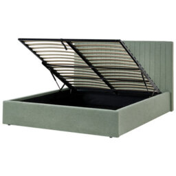 Beliani Ottoman Bed Vion Boucle Green 160 X 200 Cm (Eu King Size) - thumbnail 4