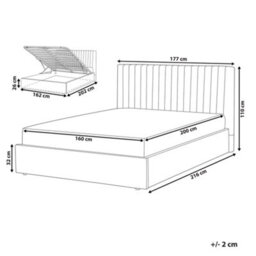 Beliani Ottoman Bed Vion Boucle Green 160 X 200 Cm (Eu King Size) - thumbnail 3