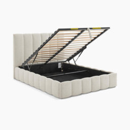 Furniturebox Uk Trifle Beige Boucle Fabric Ottoman Double Bed Frame - thumbnail 6
