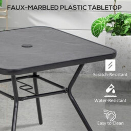 Wyld Haus Nana 80 X 80Cm Square Outdoor Dining Table With Marble-Effect Top And Parasol Hole - thumbnail 5