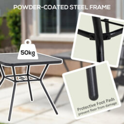 Wyld Haus Nana 80 X 80Cm Square Outdoor Dining Table With Marble-Effect Top And Parasol Hole - thumbnail 7