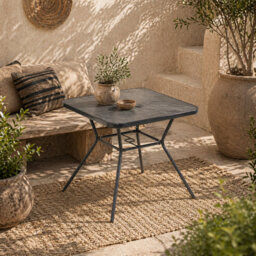 Wyld Haus Nana 80 X 80Cm Square Outdoor Dining Table With Marble-Effect Top And Parasol Hole - thumbnail 1