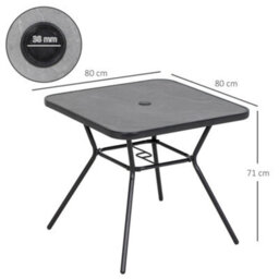 Wyld Haus Nana 80 X 80Cm Square Outdoor Dining Table With Marble-Effect Top And Parasol Hole - thumbnail 4
