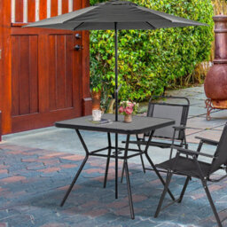 Wyld Haus Nana 80 X 80Cm Square Outdoor Dining Table With Marble-Effect Top And Parasol Hole - thumbnail 3