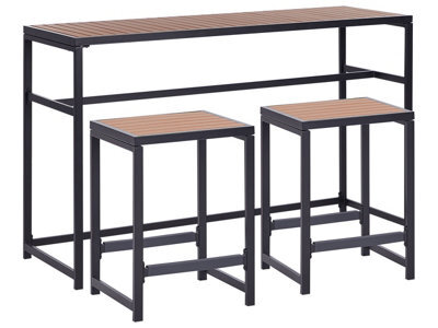 Beliani Garden Bar Set 2 Seater Avetrana Metal Brown/ Black - image 1