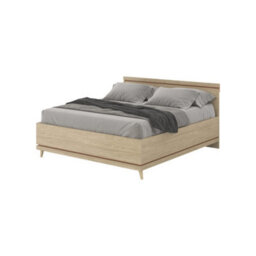 Arte Scandi Oak Oiled & Brick Eu Super King Bed Frame - Elegant 180X200Cm Wooden Bed With Slats W185 X H100 X D207Cm - thumbnail 2