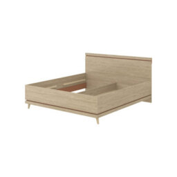 Arte Scandi Oak Oiled & Brick Eu Super King Bed Frame - Elegant 180X200Cm Wooden Bed With Slats W185 X H100 X D207Cm