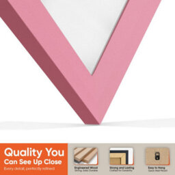 "AK Frames 25X17"" Pink Sleek Vinyl Record Frame With White Mount For 12 Inch Lp Cover & Disc - Overlapped Design" - thumbnail 3