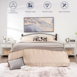 Costway Set Of 2 Nightstand 2-Tier Modern Sofa Side Table Bedroom End Table W/ Drawer - thumbnail 6