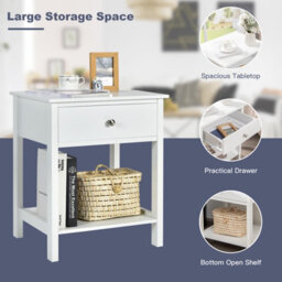 Costway Set Of 2 Nightstand 2-Tier Modern Sofa Side Table Bedroom End Table W/ Drawer - thumbnail 7