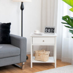 Costway Set Of 2 Nightstand 2-Tier Modern Sofa Side Table Bedroom End Table W/ Drawer - thumbnail 5