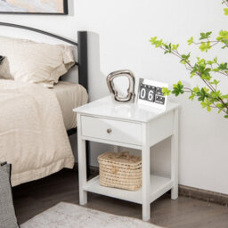Costway Set Of 2 Nightstand 2-Tier Modern Sofa Side Table Bedroom End Table W/ Drawer - thumbnail 1