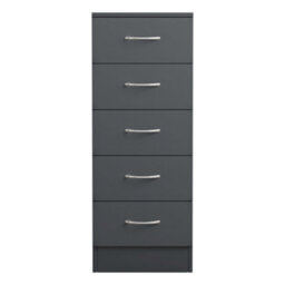 Sundaze Chest Of Drawers Bedroom Furniture Bedside Cabinet With Handle 5 Tall Narrow Drawer Grey 34.5X36X90Cm - thumbnail 1