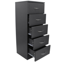 Sundaze Chest Of Drawers Bedroom Furniture Bedside Cabinet With Handle 5 Tall Narrow Drawer Grey 34.5X36X90Cm - thumbnail 3