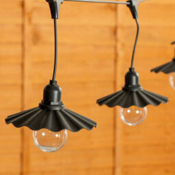 Valuelights 6 X Battery Operated Black Pleated Scallop Led Outdoor Garden String Lights - thumbnail 3