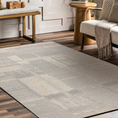 RugsX Flux 461.43.ae110 Wool Carpet Osta - Geometric, Structural, Loft Cream Grey 160X230 Cm - image 1
