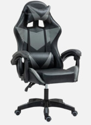Gaming Chair Ergonomic Massage Computer Chair With Lumbar Height Adjustable Grey - thumbnail 6