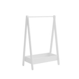 Urbn-Living Urbnliving 99Cm Height Kids White Wooden Hanging Dress Up Clothes Rail Rack Display Stand Extra Storage Shelf