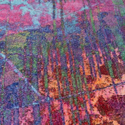 Loomed Pink & Teal Multi Colour Abstract Maximalist Machine Washable Rug 80Cm X 300Cm - thumbnail 4