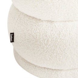 Wyld And Coco Off-White Bouclé Upholstered Bench W90 X D40 X H40 Cm - Plush Seat, No Assembly - thumbnail 7