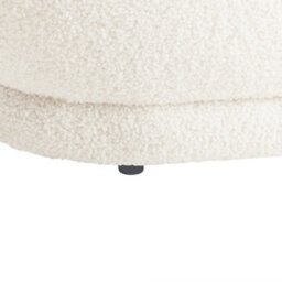 Wyld And Coco Off-White Bouclé Upholstered Bench W90 X D40 X H40 Cm - Plush Seat, No Assembly - thumbnail 8