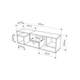 Decortie Modern Glis Corner Tv Unit Versatile Design For Tvs Up To 35 Inches Adjustable Tv Shelf Media Centre Oak, White - thumbnail 3