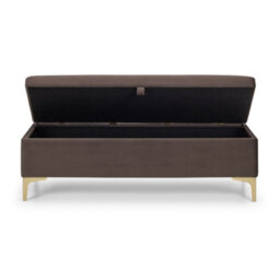 Julian Bowen Deco Grey Velvet Ottoman Storage Bench, Blanket Box, Upholstered, Gold Legs, Height: 43.5 X Width: 130.5 X Depth: 45.5Cm - thumbnail 6