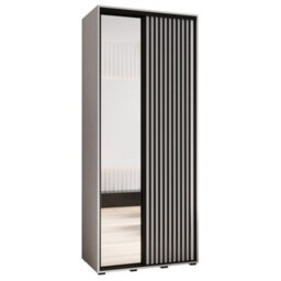 Arte Sapporo Ii - Crisp White Mirrored Sliding Door Wardrobe - Compact Storage For Modern Living (H)2050mm (W)1000mm (D)600mm - thumbnail 2