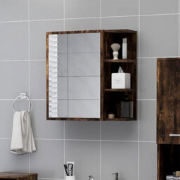 Berkfield Bathroom Mirror Cabinet Smoked Oak 62.5X20.5X64Cm Engineered Wood