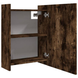 Berkfield Bathroom Mirror Cabinet Smoked Oak 62.5X20.5X64Cm Engineered Wood - thumbnail 7