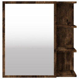 Berkfield Bathroom Mirror Cabinet Smoked Oak 62.5X20.5X64Cm Engineered Wood - thumbnail 6